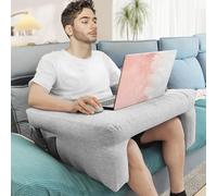 Potelane Inflatable Reading Pillow with Removable Cover - Comfortable Bed & Sofa Desk with Storage Pockets for Gaming, Reading, Working - Portable and Easy to Clean（Pump not incl.）