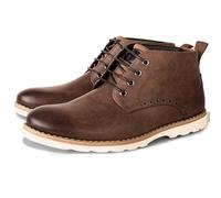 POTENCE STAR Men Chukka Boots Premium Leather brown Boots, Brown, 12