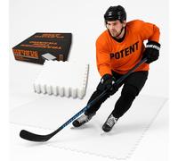 Potent Hockey Training - Skate-able Synthetic Ice Tiles [10-Pack] - Premium Quality Dryland Flooring Tiles (18”x18”) - Backyard Expandable Artificial Rink - Feels Like Real Ice - Train Anytime