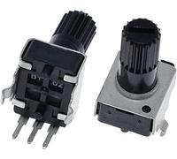 Potentiometer 10pcs Rv09 Vertical 12.5mm Shaft 1k 2k 5k 10k 20k 50k 100k 0932 Adjustable Resistor 9 Type 3pin Seal Potentiometer Resistor elements (Size : 20K Ohm)