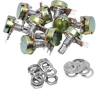 Potentiometer 10PCS WH148 Linear Potentiometer B1K B2K B5K B10K B20K B50K B100K B250K B500K B1M 15mm Shaft with Nuts Washers 3pin WH148 Electronic Component Electromechanical components (Size : 250K