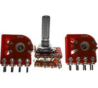 Potentiometer 1PCS Hot New WH148 25MM Duplex Potentiometer 50KBX2 100KBX2 B50K 50K 100K 8PIN for ALPS RK27 RH2702 Electronic Component Electromechanical components (Size : 100K Ohm)
