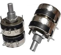 Potentiometer 1PCS WTH118 2W Double Membrane Potentiometer Single Circle Resustor 1K 2K2 4K7 10K 22K 47K 100K 220K 470K 1M Shaft 20mm Electromechanical components (Color : 100k)