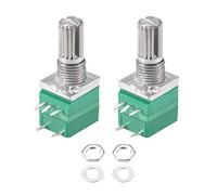 Potentiometer with Switch B10K Ohm Variable Resistors Single Turn Rotary Carbon Film Taper RV097NS 2pcs