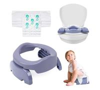 Potette Plus 2-in-1 Compact Travel Potty & Toilet Training Seat | Potty Training Essential for Toddlers | (Heather)