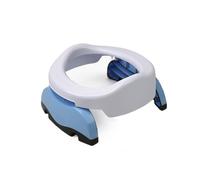 Potette Plus 2-in-1, Folding Travel Potty & Toilet Trainer Seat, White/Blue