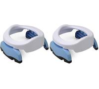 Potette Plus 2-in-1, Folding Travel Potty & Toilet Trainer Seat, White/Blue (Pack of 2)