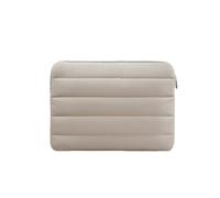 Pothai Quilted Laptop Sleeve Case for MacBook Pro, Air 13-16 Inch, Polyester Puffy Protective Bag, Compatible with HP Dell ASUS Lenovo (Striped Apricot, 15/15.3 inches)