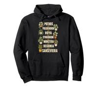 Pothos Philodendron Monstera Hoya Plant Lover Line Art Pullover Hoodie