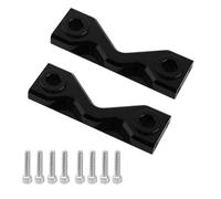 Pothyes 2PCS Aluminum Alloy Front and Rear Frame Mount for LOSI 1/8 LMT Solid Axle Monster Truck Metal Upgraded Parts (Black)
