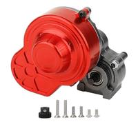 Pothyes All Metal Complete Gearbox Transmission with Motor Gears for 313mm Wheelbase 1/10 RC Crawler Truck Axial SCX10 & SCX10 II DIY Upgrade Parts (red-Titanium)
