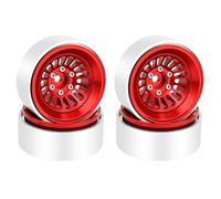 Pothyes CNC 1.3" Beadlock Wheel Rim for SCX24 1/24 TRX4M Ascent18 1/18 RC Crawler Aluminium Upgrade Part (red)