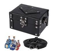 Potion Bottle Box - PU Leather Case with Adjustable Strap for 12 Potion Bottles, Storage for Cosplay, Stage Performance, Photography, School and Collectors, Portable D