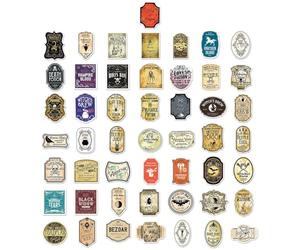 Potion Bottle Label Stickers, Halloween Witch Labels, Waterproof Aesthetic Design, Vintage Look, Party Decor for Bottles Laptops Scrapbooks, 1.18-2.36 Inches, Multicolor, 50pcs