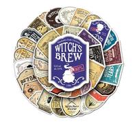 Potion Bottle Labels - 50 Pieces Halloween Aesthetic | Waterproof Stickers | Water Bottles Computer Laptop Luggage Bumper Gothic Apothecary Scrapbooking Vintage Stickers