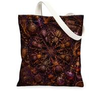 Potion Canvas Tote Bag, Gothic Mysterious Spider Spell Book Halloween Violet Shopping Bags 13x15 Inch, Purple, 13x15 Inch