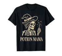 Potion Mama Funny Skeleton Witch Mom with Magic Wand T-Shirt