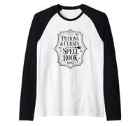 Potions and Curses Spell Book 1692 Magic Raglan Baseball Tee