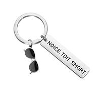 POTIY Brooklyn Inspired Gift NOTICE TOIT SMORT Keychain Gift for Brooklyn Nine Nine Fans, Silver, S