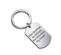 POTIY Brother in Law Gift Brother of The Bride Keychain Wedding Gift for Brother Not Brother by Blood But Brother by Heart Keyring