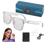 POTKFMN AI Translator Glasses, HY-C8 Translator Smart Glasses, Smart Bluetooth Glasses, Smart Simultaneous Interpretation Glasses, Supports 144 Languages, for Traveling and Making Friends (White)