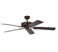Potkuri 52 inch / 132 cm Ceiling Fan without Lights in Aged Bronze with Pull Cord and Blades Mahogany