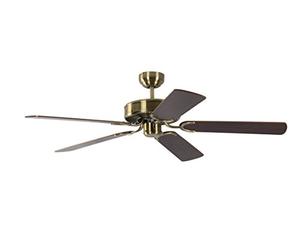 Potkuri 52 inch / 132 cm Ceiling Fan without Lights in Antique Brass with Pull Cord and Blades in Mahogany
