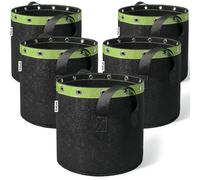 POTLAB 40L Grow Bags (5PCS),10 Gallon(US) Fabric Grow Bags, Fabric Grow Pots With Handles To Grow Vegetables