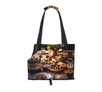 Potluck Supper Printed pet Shoulder Bag - Foldable Design, Small cat and Dog Travel Bag