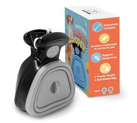 potomo Dog Pooper Scooper - Hands-Free Dog Poop Scooper with Bag Attachment & One-Handed Use - Clip-On, Portable Poop Scoop for Small & Medium Dogs - Built-in Dispenser with 10 Bags (Grey)