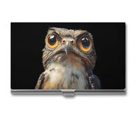 Potoo Bird Business Card Wallet Credit Card Holder Metal Square Small Pocket Purse