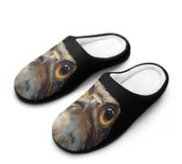 Potoo Bird Slippers Women Winter Warm Cotton Hotel Slippers Anti-Slip Indoor Slip-Ons House Shoes 11-12(42-43)