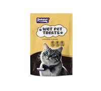 Potopet Wet Pet Treats for Cats - 4 Flavors Creamy Lickable Cat Snacks, High Protein Grain-Free Cat Treats (85g Bulk Chicken Flavor Cat Treats - Natural & Tasty Snack for Cats)