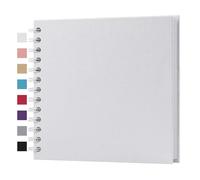 potricher 7 x 7 Inch DIY Scrapbook Album 40 Pages Hardcover Kraft Paper Scrap Book Photo Albums Memory Book for Wedding and Anniversary Family (White, 7 Inch)