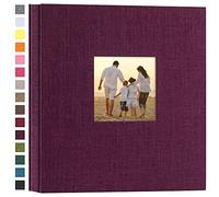 potricher Linen Hardcover Photo Album 4x6 1000 Photos Large Capacity for Family Wedding Anniversary Baby Vacation (Purple, 1000 Pockets)