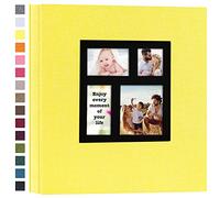 potricher Photo Album 4x6 1000 Photos Linen Cover Large Capacity Picture Albums for Family Wedding Anniversary Baby Vacation (Yellow)
