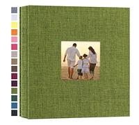 potricher Small Photo Album 4x6 200 Photos Linen Cover Picture Photo Book for Family Wedding Anniversary Baby Vacation (Green,200 Pockets)