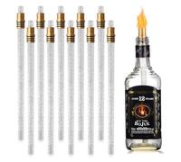 POTRUWE Wine Bottle Torch Kit 13.78Inch, Includes 10 Soft Fiberglass Replacement Torch Wicks10 Brass Wick Mount Just Add Bottle for an Outdoor Wine Bottle Torch