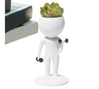 Pots For Decor - Resin Yoga Planter 12x8cm, Creative Human Shaped Container, Decorative Cute Holder | Succulents Plant Pot For Mantel Windowsill Balcony Bathroom Home Office Gift Accessories