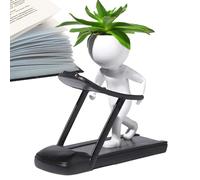 Pots For Decor - Resin Yoga Planter 12x8cm, Creative Human Shaped Container, Decorative Cute Holder | Succulents Plant Pot For Mantel Windowsill Balcony Bathroom Home Office Gift Accessories