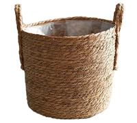 Pots For Plants,Planters For Indoor Plants,Plant Pots, Planter Basket Woven Storage Container with Plastic Liners Straw Flower Pot for Garden Decoration M