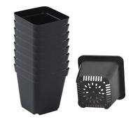 Pots for Seedlings - Pack of 50 Square Propagation Pots, Black, Reusable Seedling Cups with Drainage Holes, Robust Plant Pots for Vegetables, Herbs, Flowers & Fruit Growing in the Garden