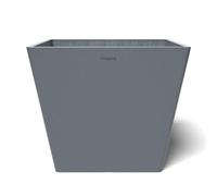 POTS&MORE Prismo 30 Pot (Diameter 31 cm, Square Shape, Colour Grey, Height 25.6 cm, Plastic Planter for Indoor Plants) VP023001, Gray, 30 cm