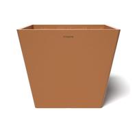 POTS&MORE Prismo 30 Pot (Diameter 31 cm, Square Shape, Colour Terracotta, Height 25.6 cm, Plastic Planter for Indoor Plants) VP023003, 30 cm