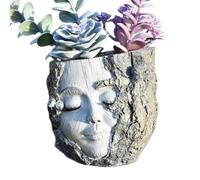 Pots Outdoor - Creative Balcony Decoration, Head Ornament Gardening | Indoor Resin Sculpture Container with Natural Charm for Small Plants with Artistic Touches in the Home