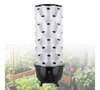 Pots Vertical Hydroponics Tower, Holes: 48/64/80/96, Built-in Storage Tank(65L), Floors 6-12: Height 119-227cm, for Home Garden & Small Farm,64 hole