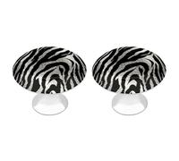 POTSCBVW 2 Pack Black and White Zebra Print Cabinet Knobs Round 1.1" X 0.8" - Stainless Steel Drawer Pulls Minimalism Drawer Knobs Cabinet Hardware for Kitchen, Furniture Doors & Drawers