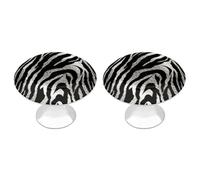 POTSCBVW 2 Pack Black and White Zebra Print Cabinet Knobs Round 1.1" X 0.8" - Stainless Steel Drawer Pulls Minimalism Drawer Knobs Cabinet Hardware for Kitchen, Furniture Doors & Drawers
