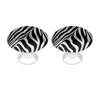 POTSCBVW 2 Pack Zebra Print Cabinet Knobs Round 1.1" X 0.8" - Stainless Steel Drawer Pulls Minimalism Drawer Knobs Cabinet Hardware for Kitchen, Furniture Doors & Drawers