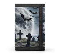 POTSCBVW Above The Cemetery Wallet Compact Trifold Wallet with Keychain Lightweight & Durable Purse for Outdoor, style, One size, Classic